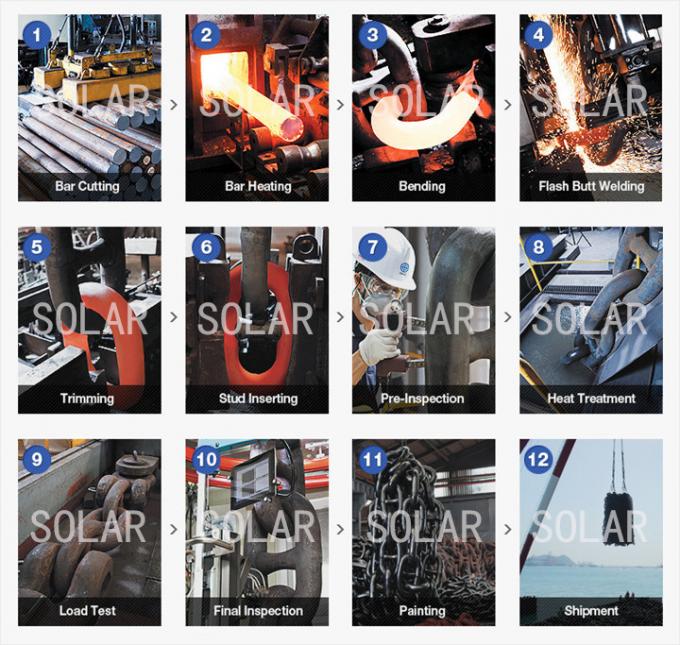 Double Hook Heavy Type Marine Anchor Chain 12.5162mm Triangle Steel Plate