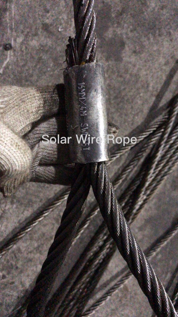 20100mm Steel Wire Rope Lifting Sling Hard Eye With High Breaking Strength