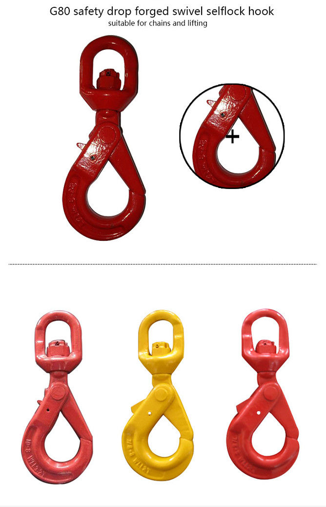 Drop Clevis Hook With Swivel Galvanized Surface European Standard