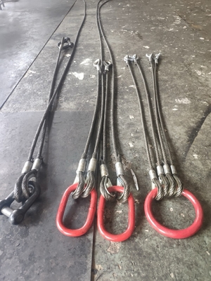 WLL: 15.63 Ton, Dim.: 24mm, Leg Length: 3 Mt.6x36, IWRC, Grade 19601/1)/11VI2, Galvanized, Four-Legged Wire Rope Sling,