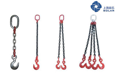 Galvanized Crane Lifting Slings With Safety Hook Master Link Shackle Safety Factor 4:1