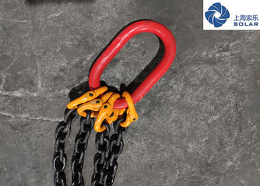 Galvanized Crane Lifting Slings With Safety Hook Master Link Shackle Safety Factor 4:1