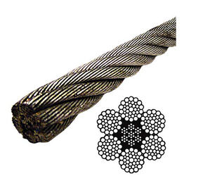 EIPS IWRC-6X37 Bright Wire Rope , Galvanized Wire Rope With Superior Strength