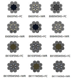 Large Diameters High Tensile Steel Cable 4:1/5:1/6:1 Safety Factors For Heavy Rigging