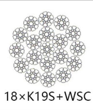 Compaction Heavy Duty 18xK19S+WSC Steel Wire Rope