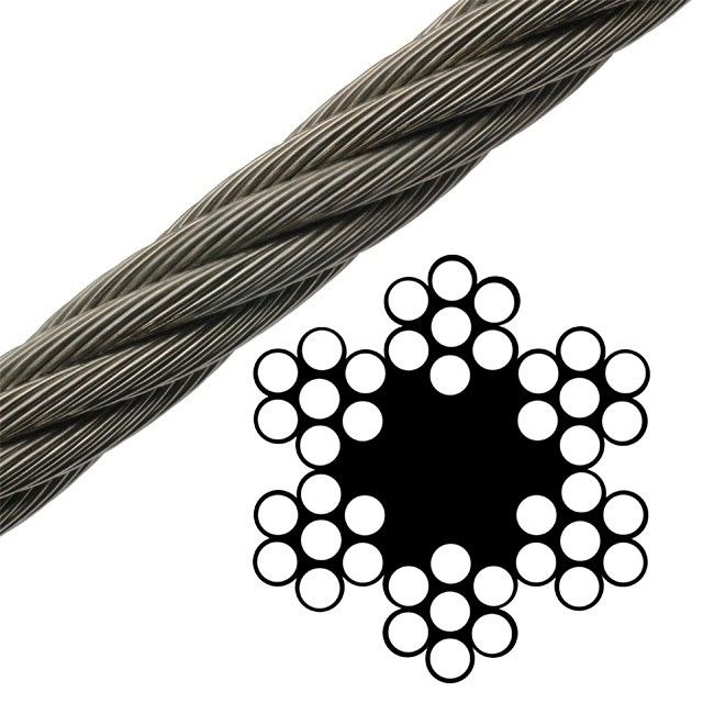 Abrasion Resistant Galvanized Steel Cable , Steel Cable Wire Rope 2mm~50mm Diameter