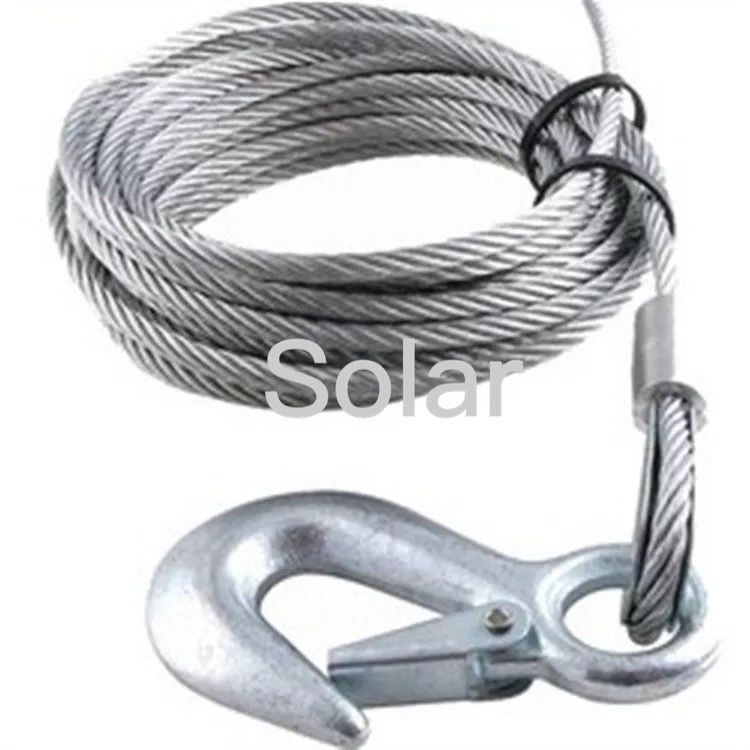 Customized Steel Trailer Rope End With Hook/Shackle Oilless Stell Wire Rope Car Towing Pull equipment