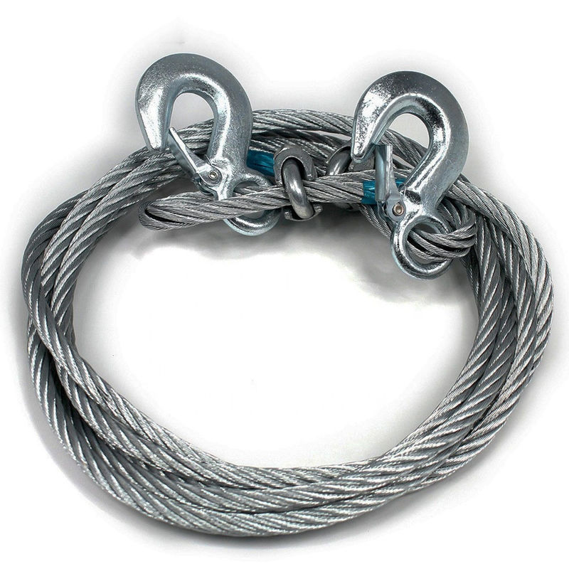 Solar Galvanized swaged steel wire rope sling with double hook