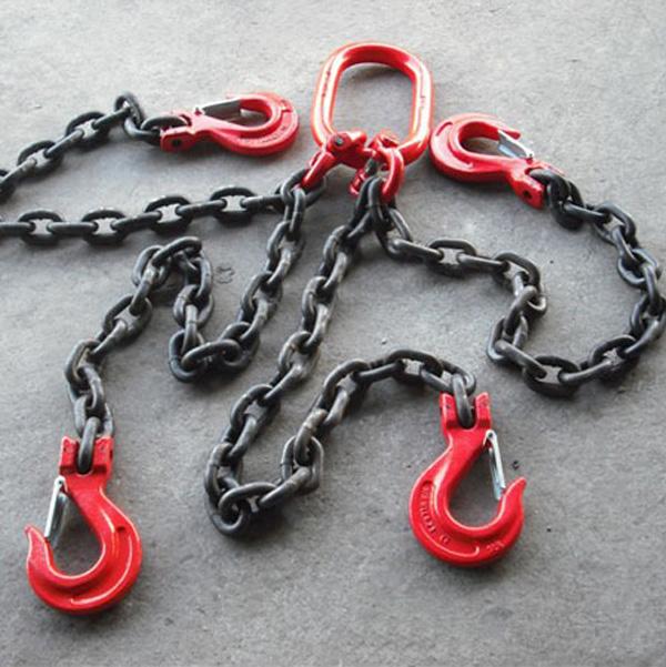 Galvanized Crane Lifting Slings With Safety Hook Master Link Shackle