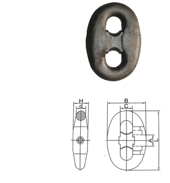 1.545 Ton Kenter Link Shackle , Kenter Shackle Parts For Connecting