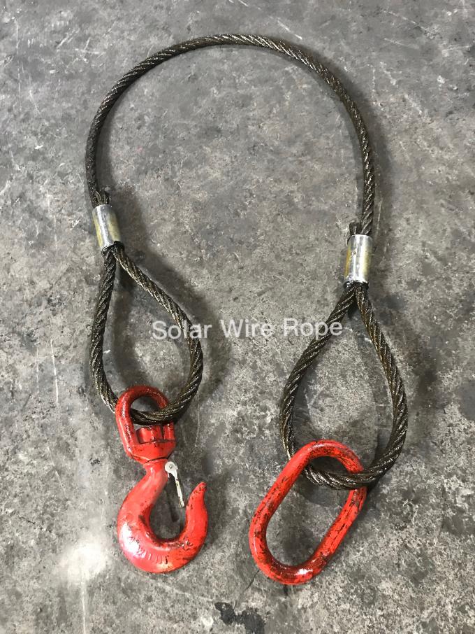 Single Leg Synthetic Rope Slings Eye To Eye Thimble To Thimble With Hook